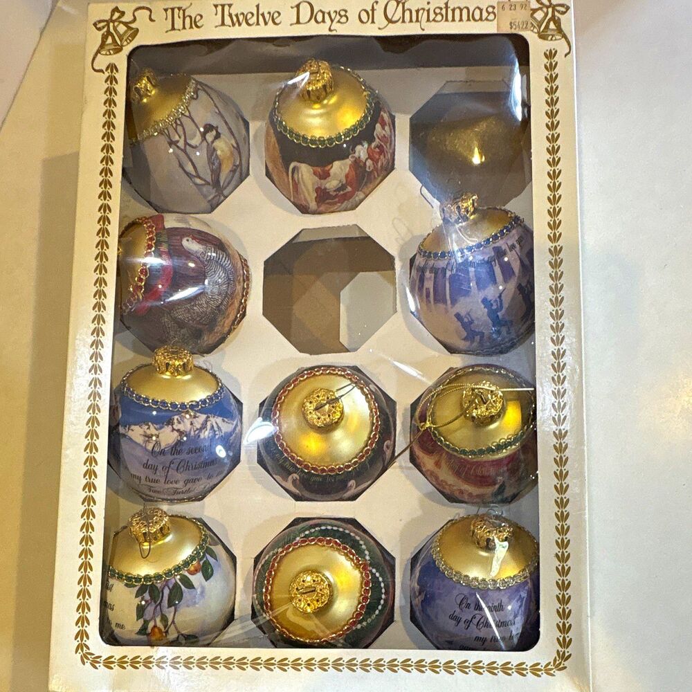 Magic Twelve Days of Christmas 9-Piece Multicolor Ball Christmas Ornament Set